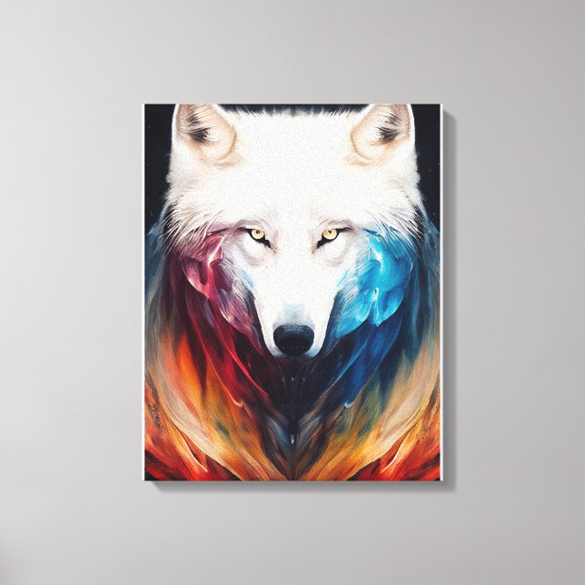 Toile Wolf Loup Blanc Animal Discovery Aventure Nature (Recto)