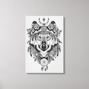 Toile Wolf tribal indien