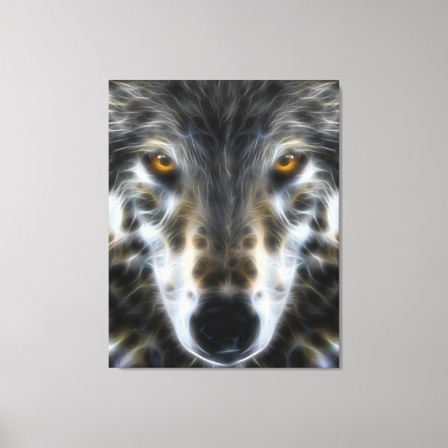 Toile Wolf Woodland Portrait inspirant (Recto)