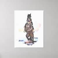 *~* Woman Horse Beach AR22 Aquarelle équine