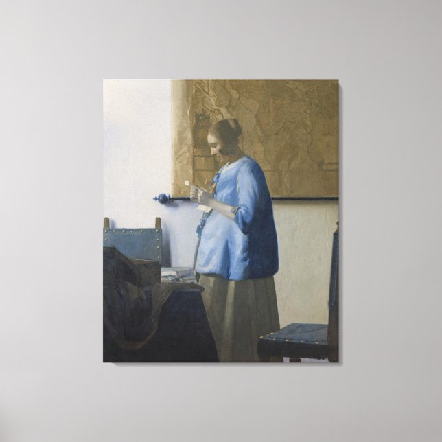 Toile Woman reading a Letter, c.1662-63 (oil on canvas) (Recto)