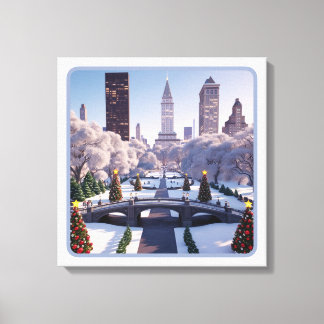 Toile Wonderland d'hiver dans la ville