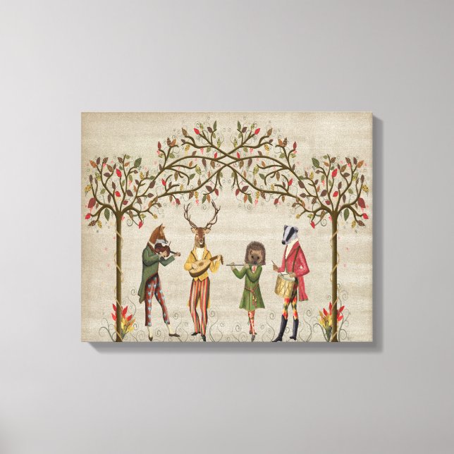 Toile Woodland Animaux Minstrel Group (Recto)