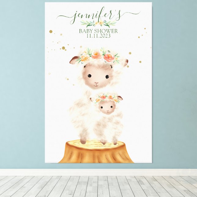 Toile Woodland Sheep Animal Soft Baby Mom (Insitu (Plancher de Bois))