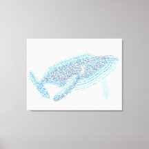 World Word Blue Whale Canvas Imprimer