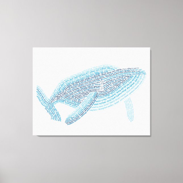 Toile World Word Blue Whale Canvas Imprimer (Recto)