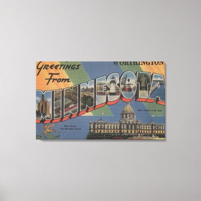 Toile Worthington, Minnesota - Scènes de grandes lettres (Recto)