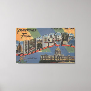 Toile Worthington, Minnesota - Scènes de grandes lettres