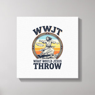 Toile WWJT Que jetterait Jésus T-shirt disque vintage_1