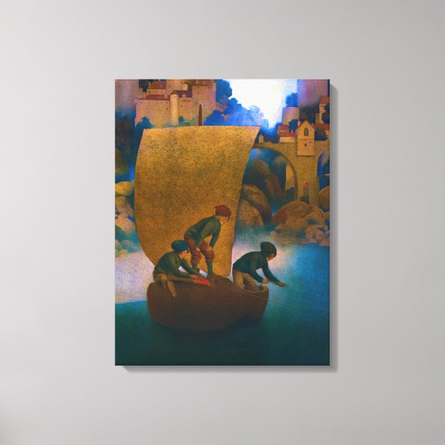 Toile Wynken, Blynken et Nod, 1905 par Maxfield Parrish (Recto)