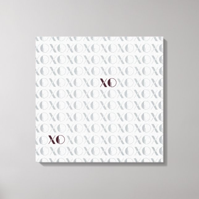 Toile XOXO gris et rouge (Recto)