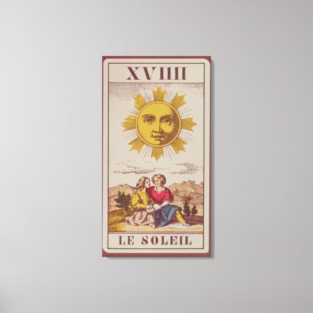 Toile XVIIII Le Soleil, carte tarot française du Soleil (Recto)