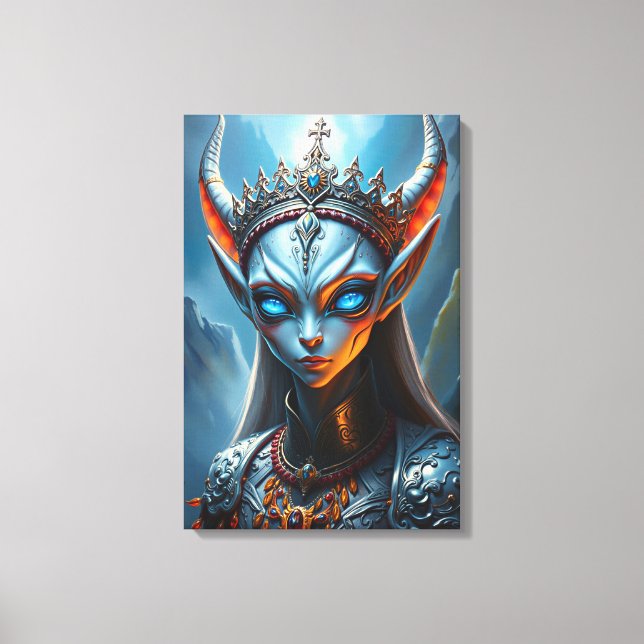 Toile Xylanthia l'Oracle cornu - Fantastique épique elfi (Recto)
