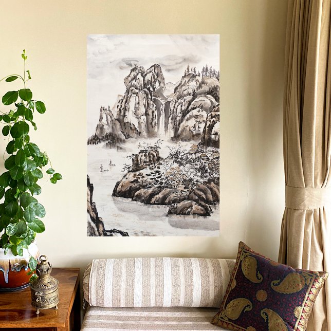 Toile Yangze Rivière avec Cascade (Créateur téléchargé)