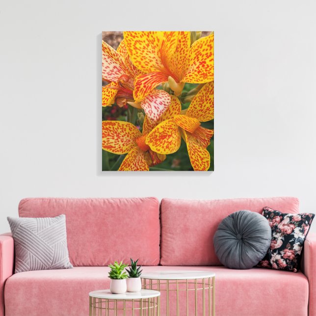 Toile Yellow Canna Lily with Red Speckles Floral (Insitu(Salon))