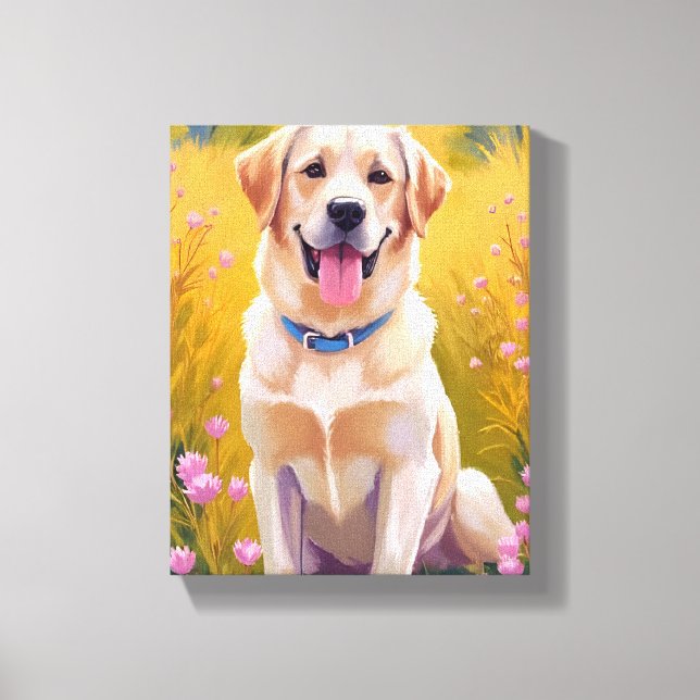 Toile Yellow Lab Labrador Retriever Chien Peinture pour  (Recto)