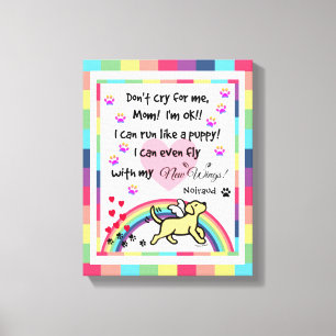 Toile Yellow Labrador Trotting Rainbow Bridge art