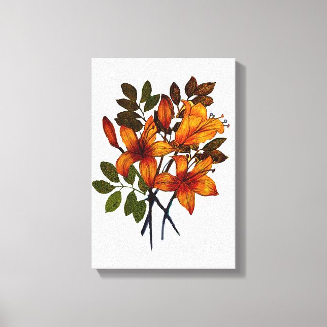 Toile Yellow Lily Print on Canvas (Recto)