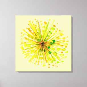 Toile Yellow wildflower dandelion watercolor flower