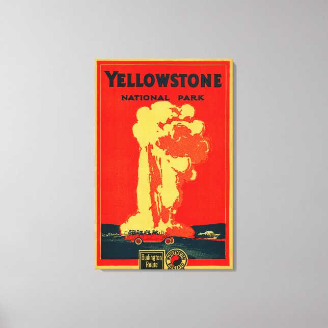 Toile Yellowstone, Ancienne affiche publicitaire fidèle (Recto)