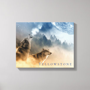 Toile Yellowstone Park Wolves Canvas Art