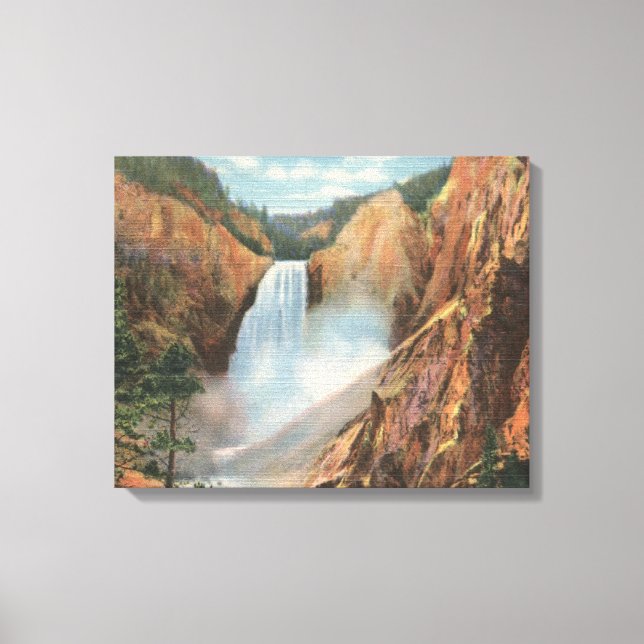Toile Yellowstone, WY - Great Falls et Grand (Recto)