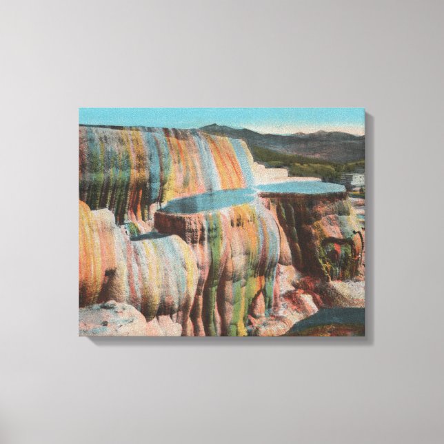 Toile Yellowstone, WYView de Mammoth Hot Springs (Recto)