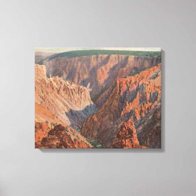 Toile Yellowstone, WYView du canyon de Yellowstone (Recto)