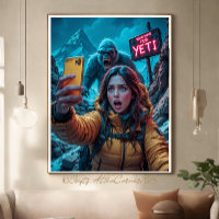 Yeti Bigfoot Sasquatch Selfie Mont Everest Neon