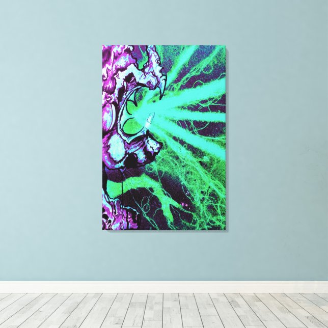 Toile Yeux laser Aliens avec langue de reptile (Insitu (Plancher de Bois))