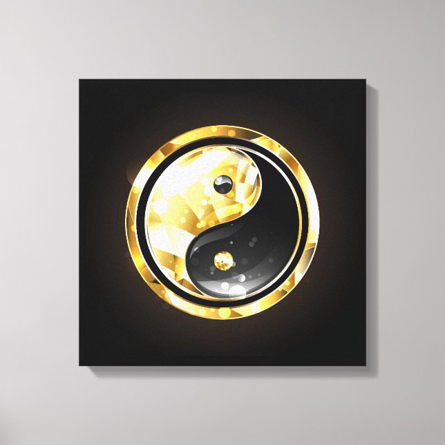 Toile Yin Yang or en noir (Recto)