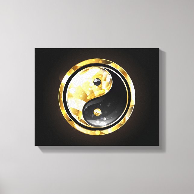 Toile Yin Yang or sur fond noir (Recto)