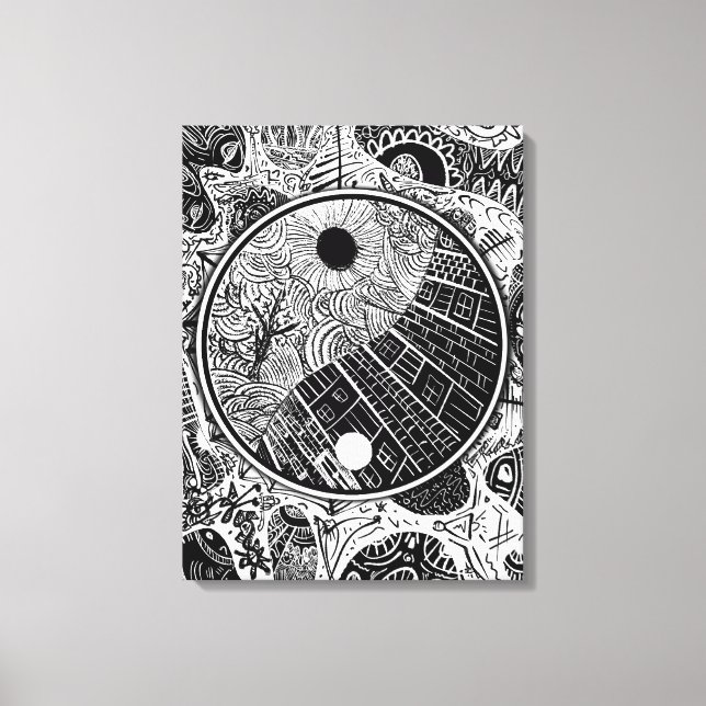 Toile Yin Yang Phrame (Recto)
