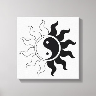 Toile Yin Yang symbole soleil