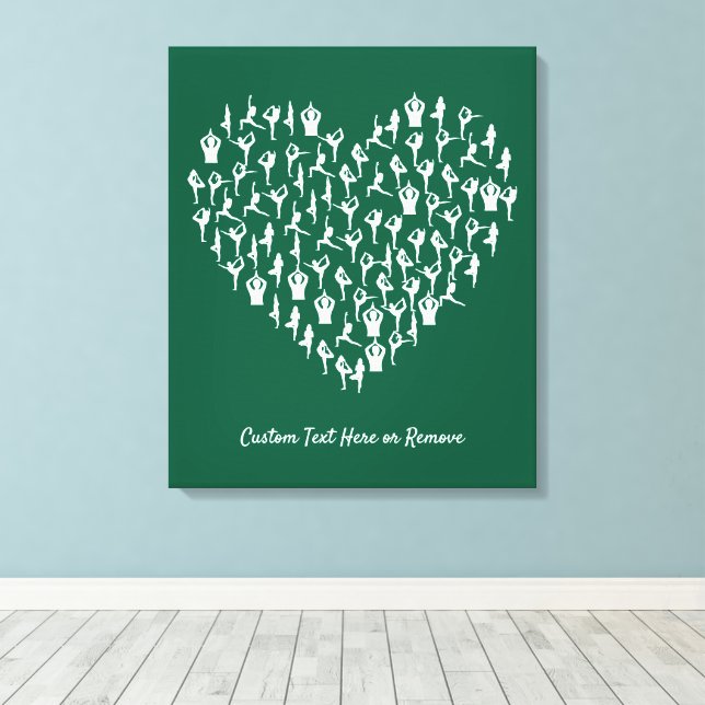 Toile Yoga en forme de coeur Pose Mindfulness, Balance & (Insitu (Plancher de Bois))