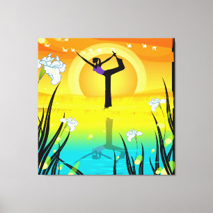 Toile Yoga Girl Wrapped Canvas