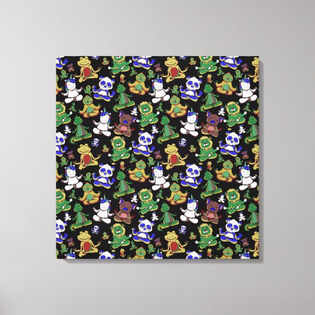 Toile Yoga pose motif | Yoga sans couture motif 45 (Recto)