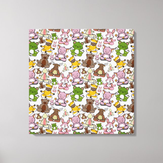 Toile Yoga pose motif | Yoga sans couture motif 58 (Recto)