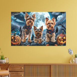 Toile Yorkshire Terrier Halloween Éffrayant