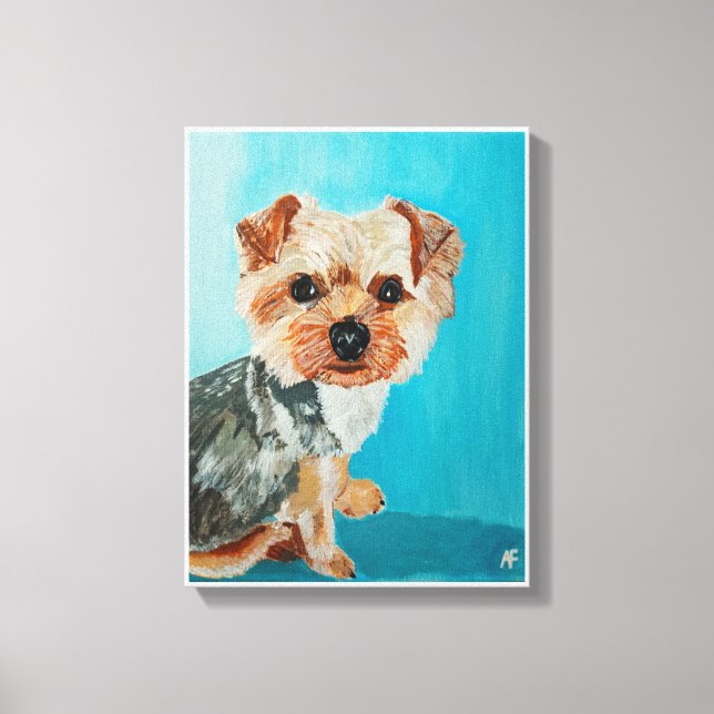 Toile Yorkshire Terrier Peinture d'Alfred Fox (Recto)