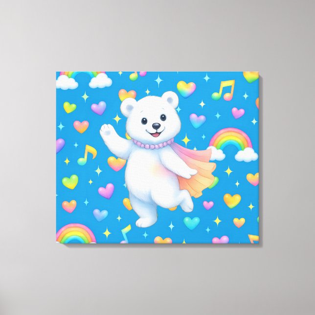 Toile Zarah l'ours polaire dansant (Recto)