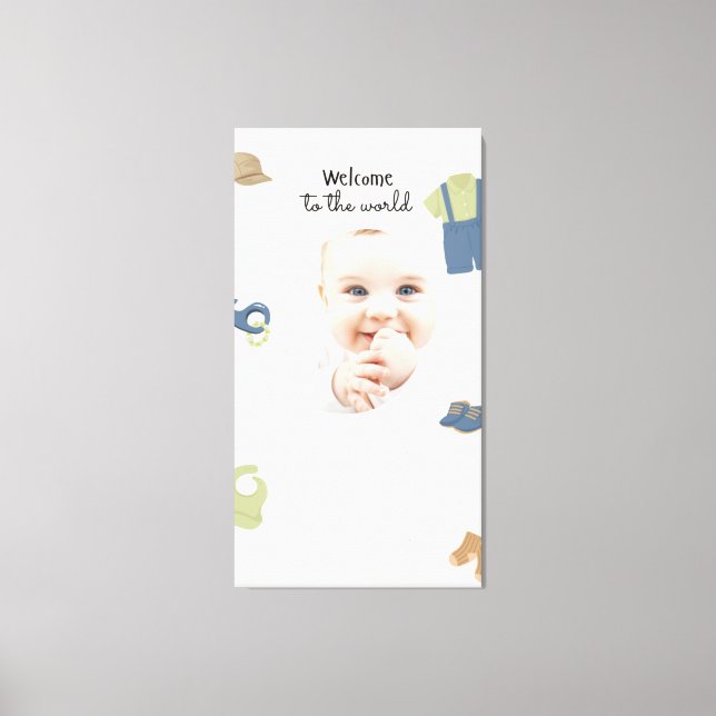 Toile Zazzle bienvenue dans le monde (Recto)