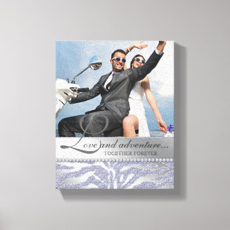 Toile Zebra Mariage Fiançailles Photo Canvas Argent