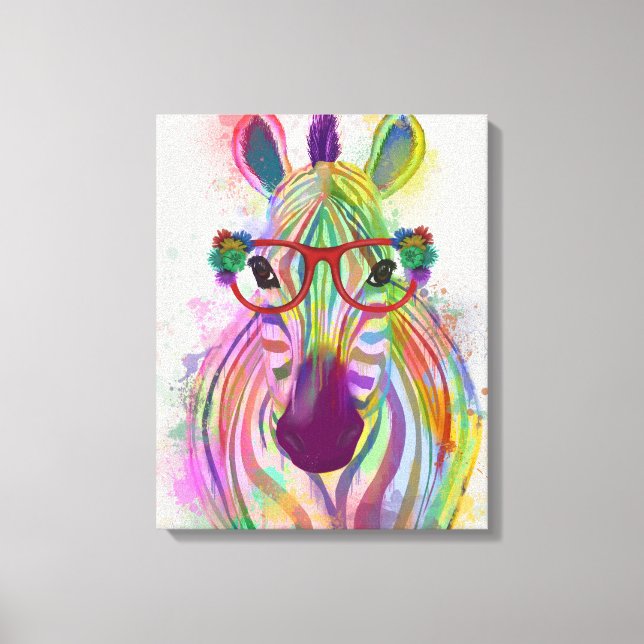 Toile Zebra Rainbow Splash (Recto)
