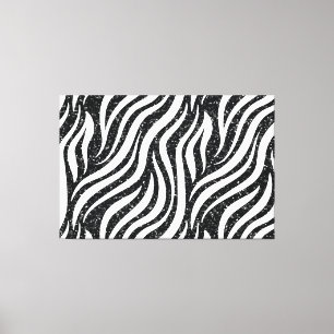 Toile Zebra Stripes Parties scintillant noire Animaux sa