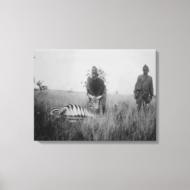 Toile Zebra tué par des autochtones en Afrique Photo (Recto)
