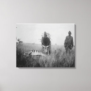 Toile Zebra tué par des autochtones en Afrique Photo