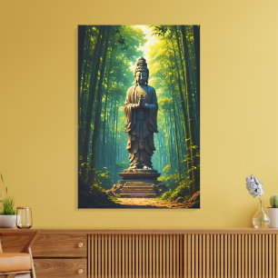 Toile Zen dans la forêt de bambou