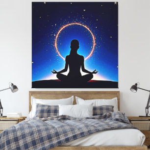 Toile Zen sous les étoiles : Méditation cosmique