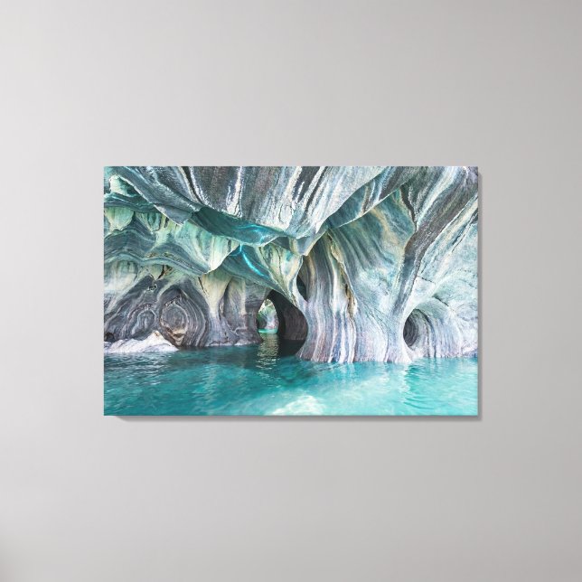 Toile ZENAH | Reflets Bleus Glaciaires - Marbre Abstrait (Recto)